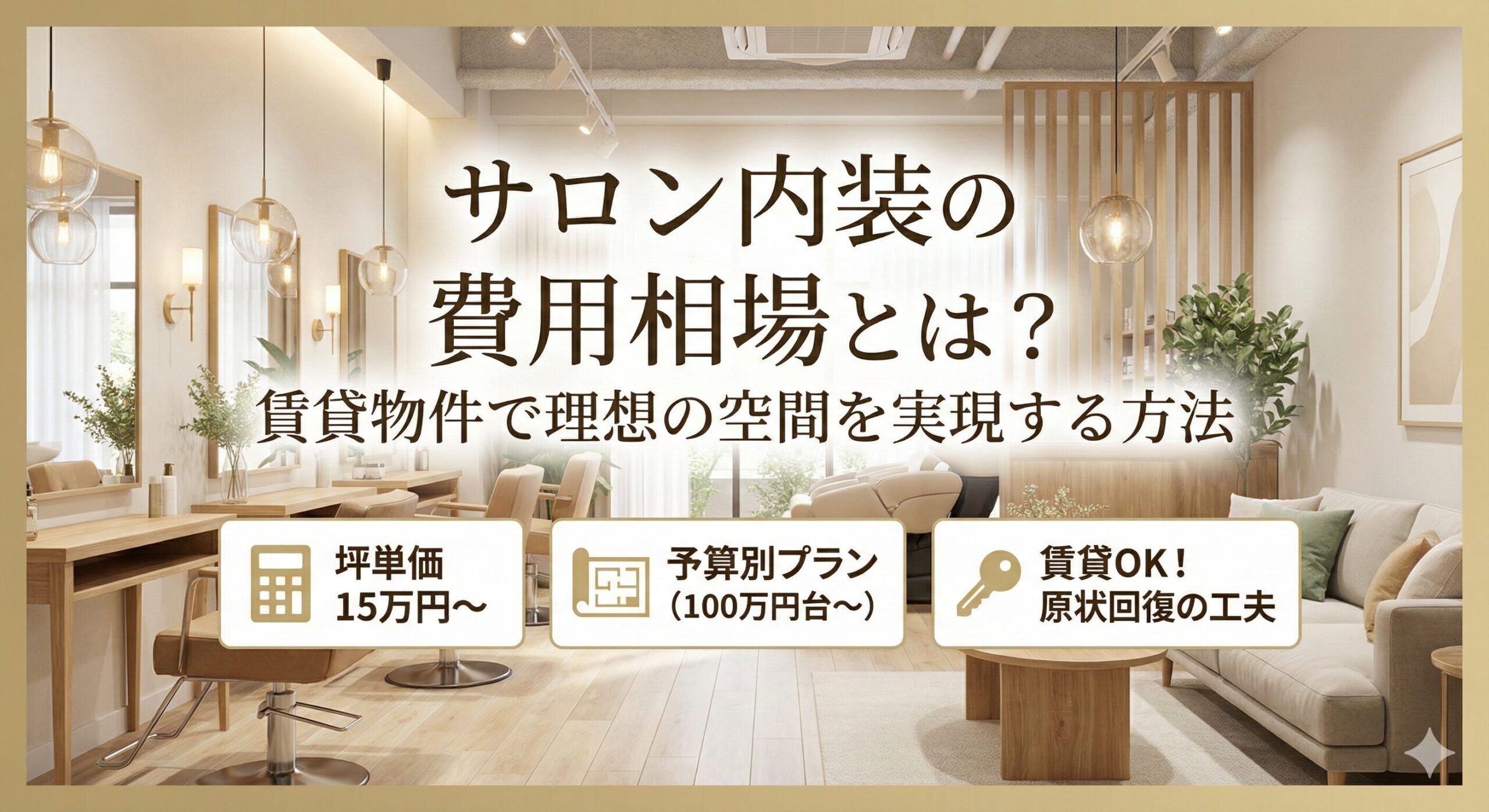 サロン内装の費用相場とは？賃貸物件で理想の空間を実現する方法 